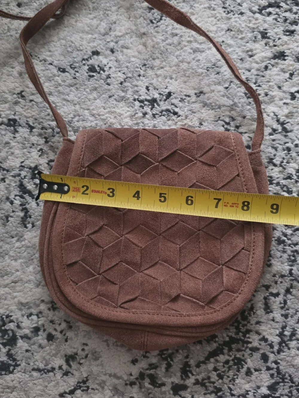 Genuine Suede Braided Flap Crossbody Bag Brown Western Rodeo Boho Minimalist